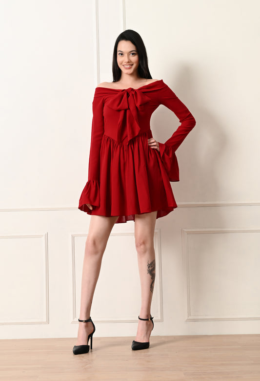 Scarlet bow tie dress